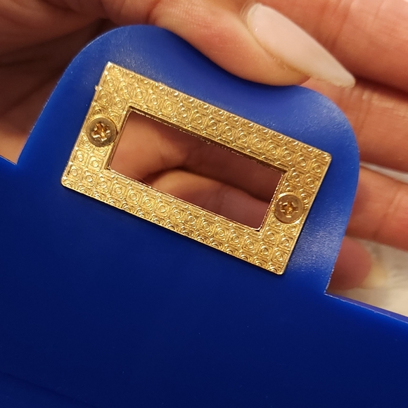 [NWOT] Cobalt Blue PVC Crossbody/Shoulder Bag - Picture 6 of 7